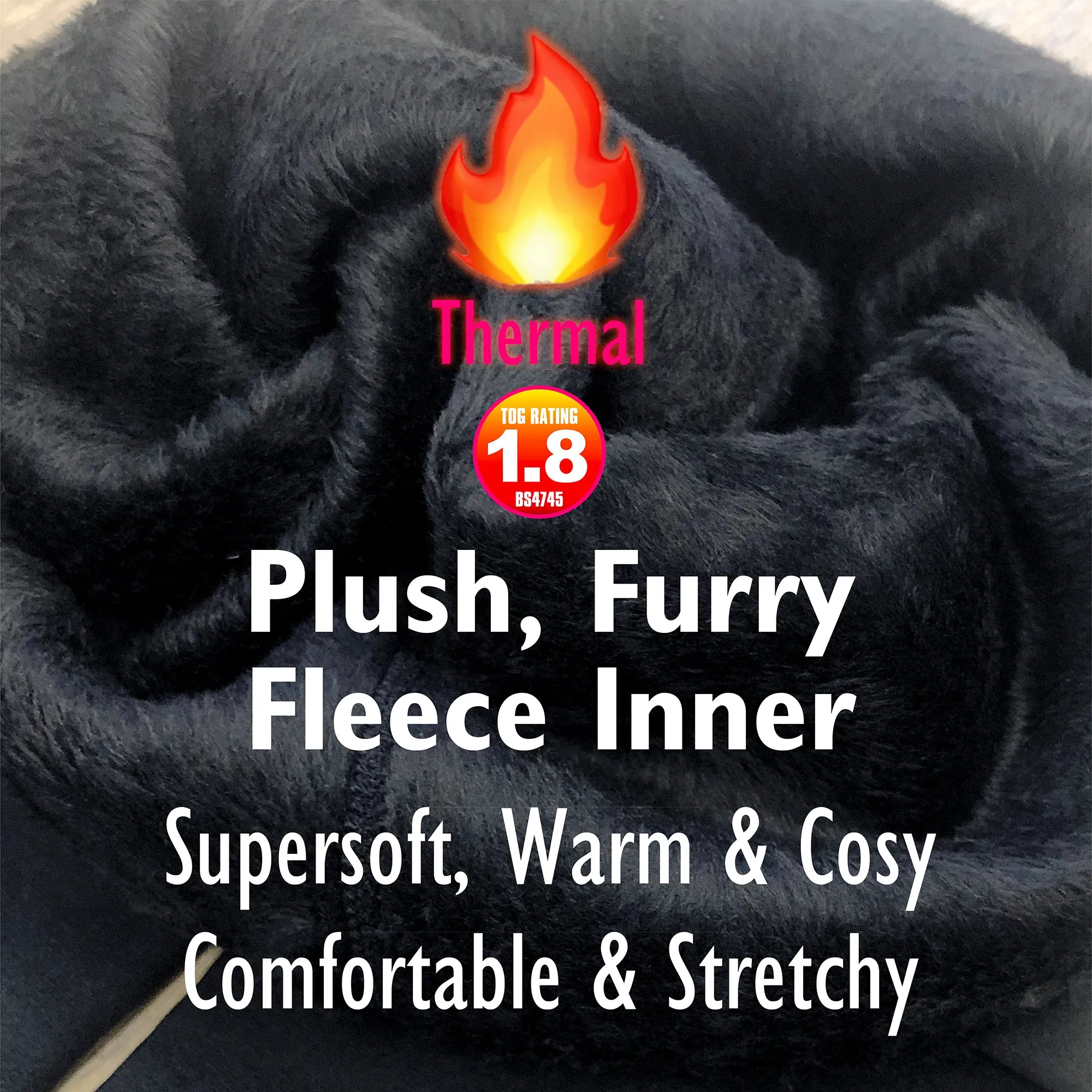 1PK Girls Plush Fleece Leggings Black