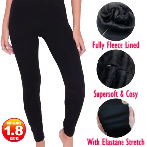 1PK Girls Plush Fleece Leggings Black