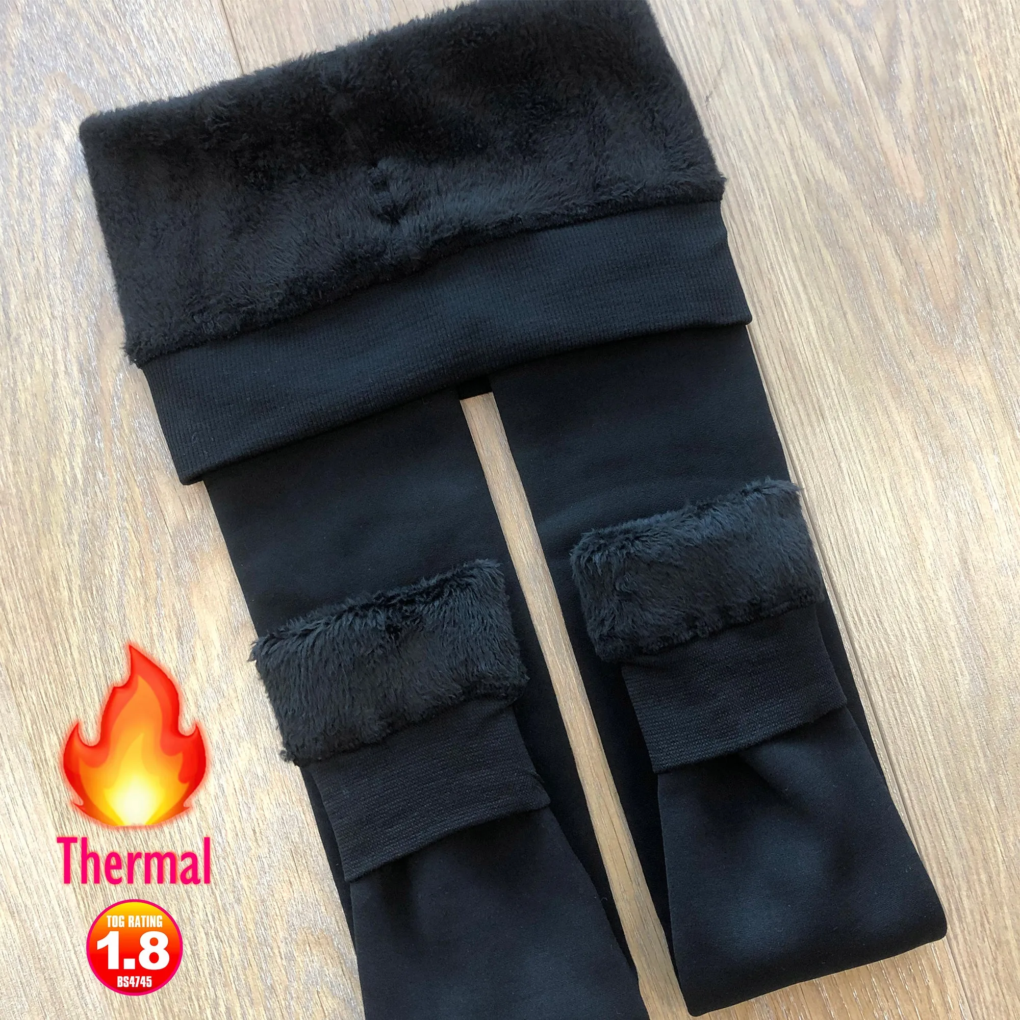 1PK Girls Plush Fleece Leggings Black