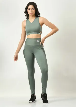 Basil Green Leggings For Women
