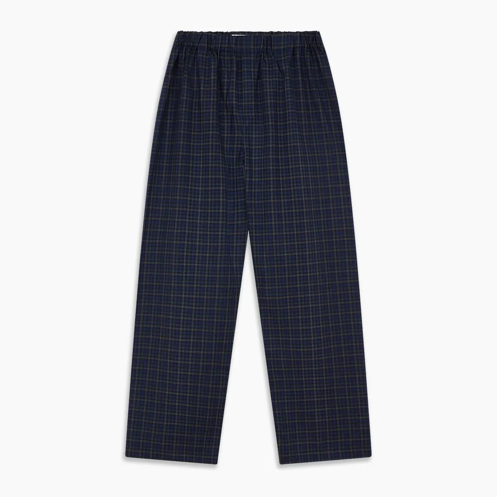 Blue Multi Check Wool Hasting Pyjama Trousers