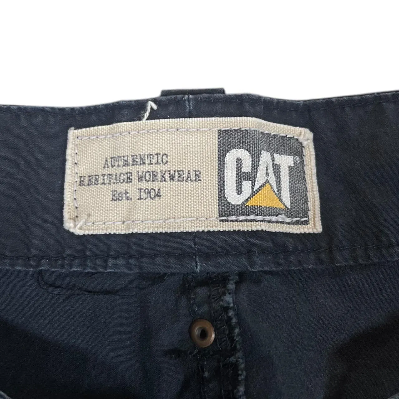 CAT Caterpillar Classic Black Lightweight Cargo Pants Trousers