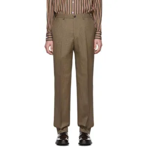 Cobra S.C. Brown and Black Wool Houndstooth Classic Trousers