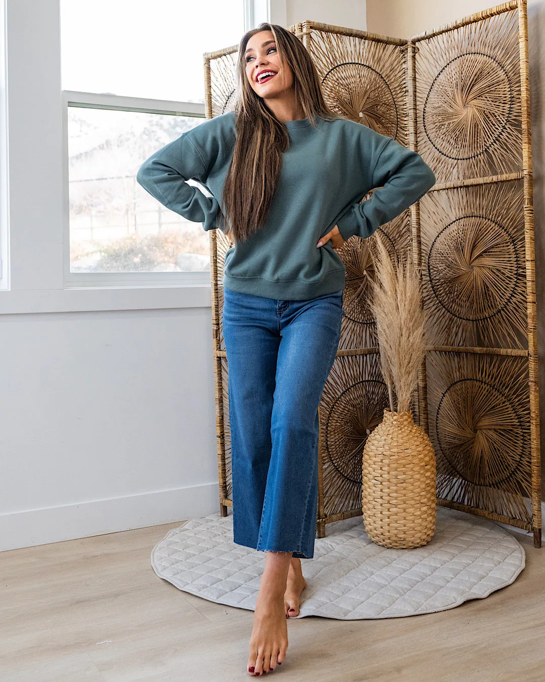 Cozy Crewneck Sweatshirt - Ash Jade