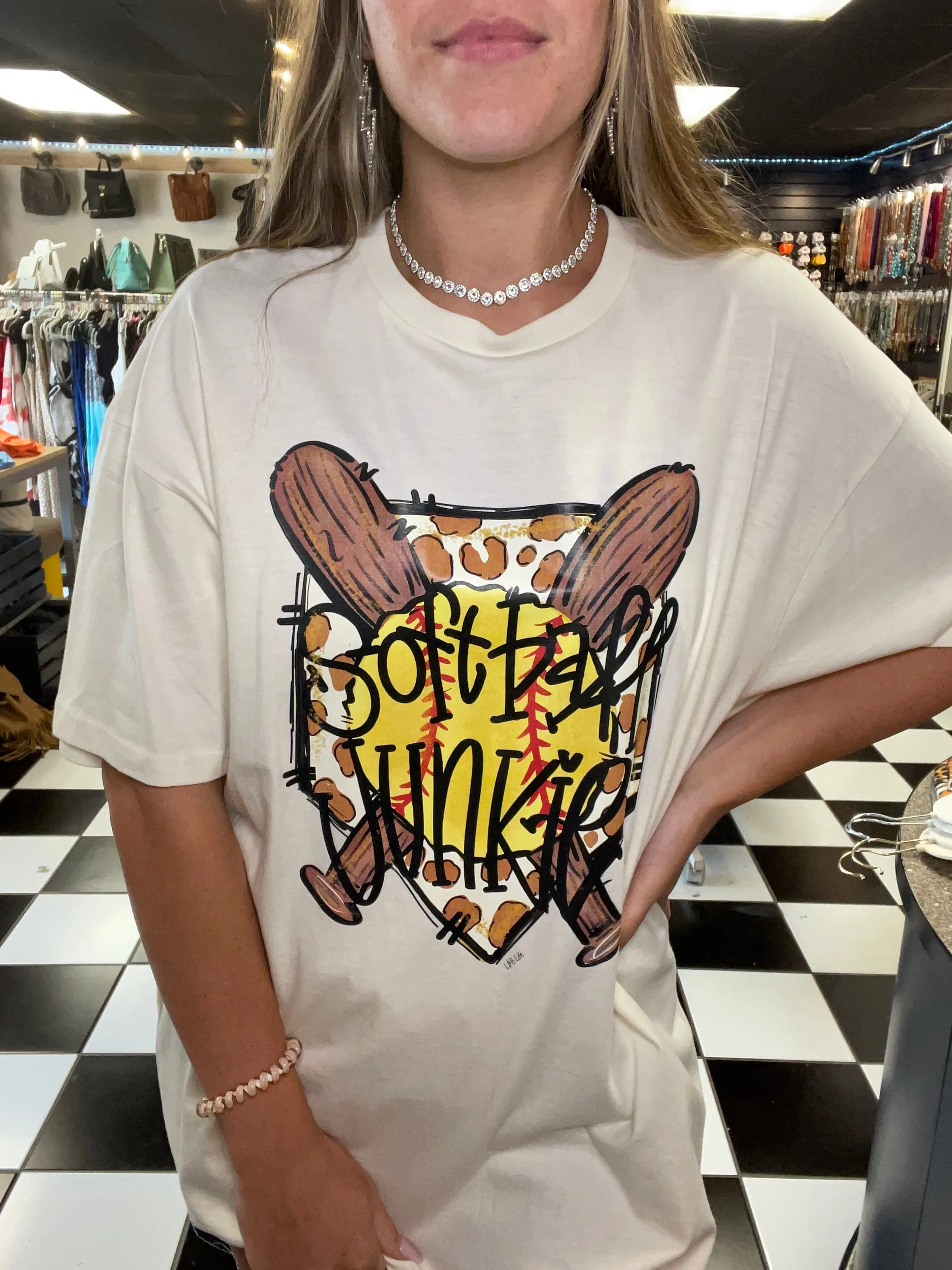 Cream Softball Junkie Tee