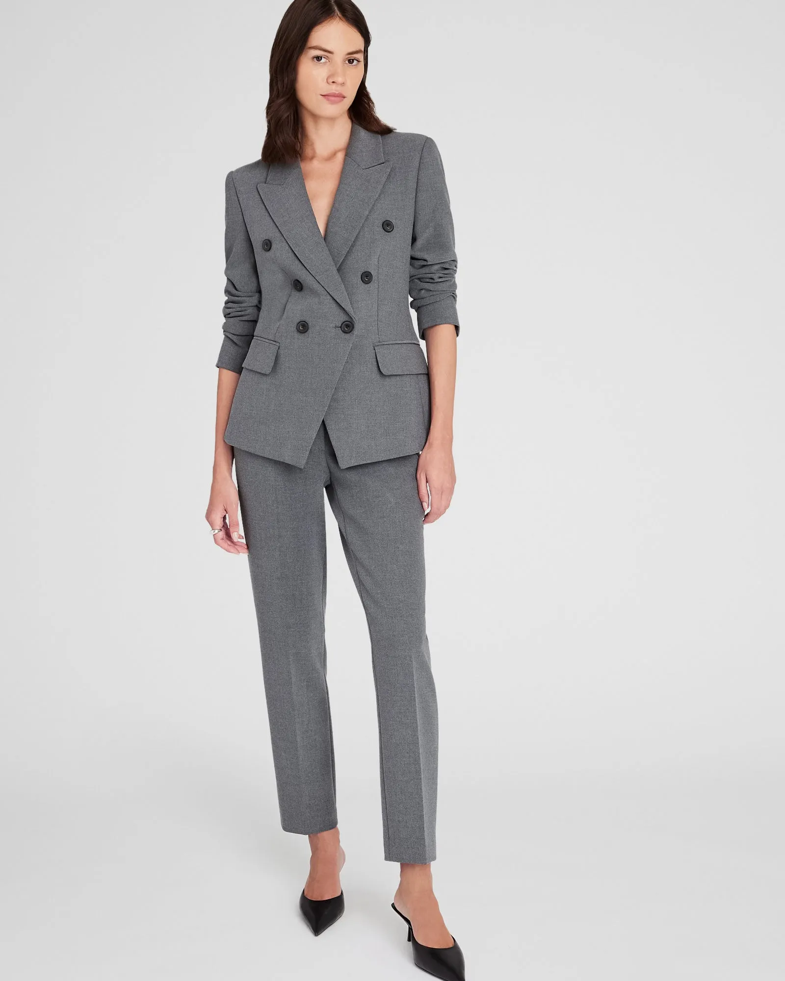Double-Breasted Cutaway Blazer