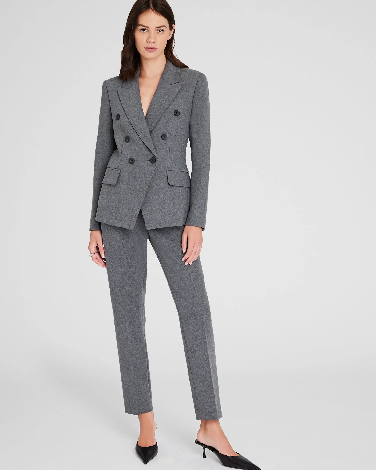 Double-Breasted Cutaway Blazer