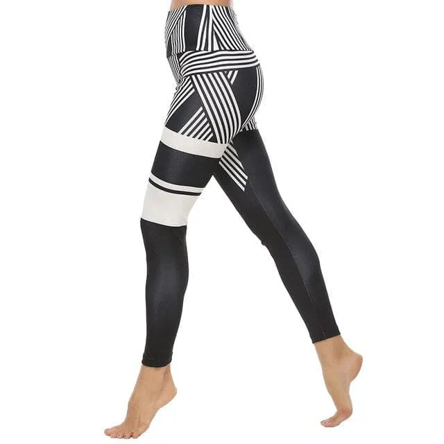 DressBetty - Women Leggings for Fitness Printed Striped Sports Female Leggings Push Up High Waisted Trousers Jogging Pants Women New