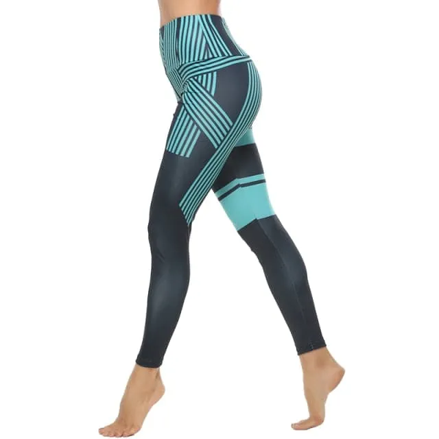 DressBetty - Women Leggings for Fitness Printed Striped Sports Female Leggings Push Up High Waisted Trousers Jogging Pants Women New