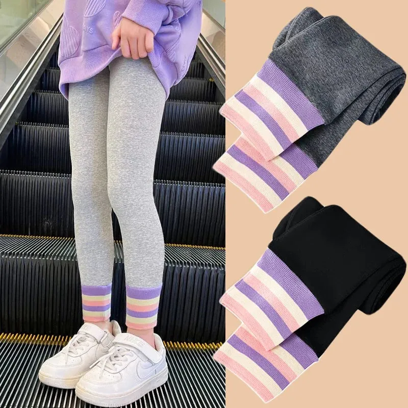 Kids Girls Casual Knitted Warm Cotton Leggings