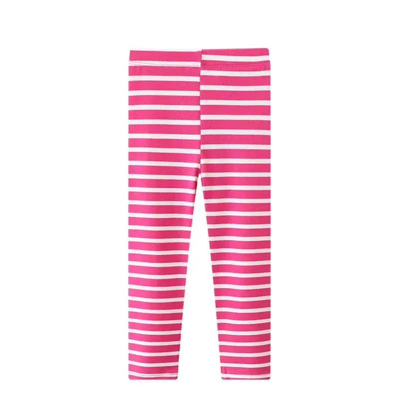 Kids Girls Colorful Striped Pencil Leggings Trousers