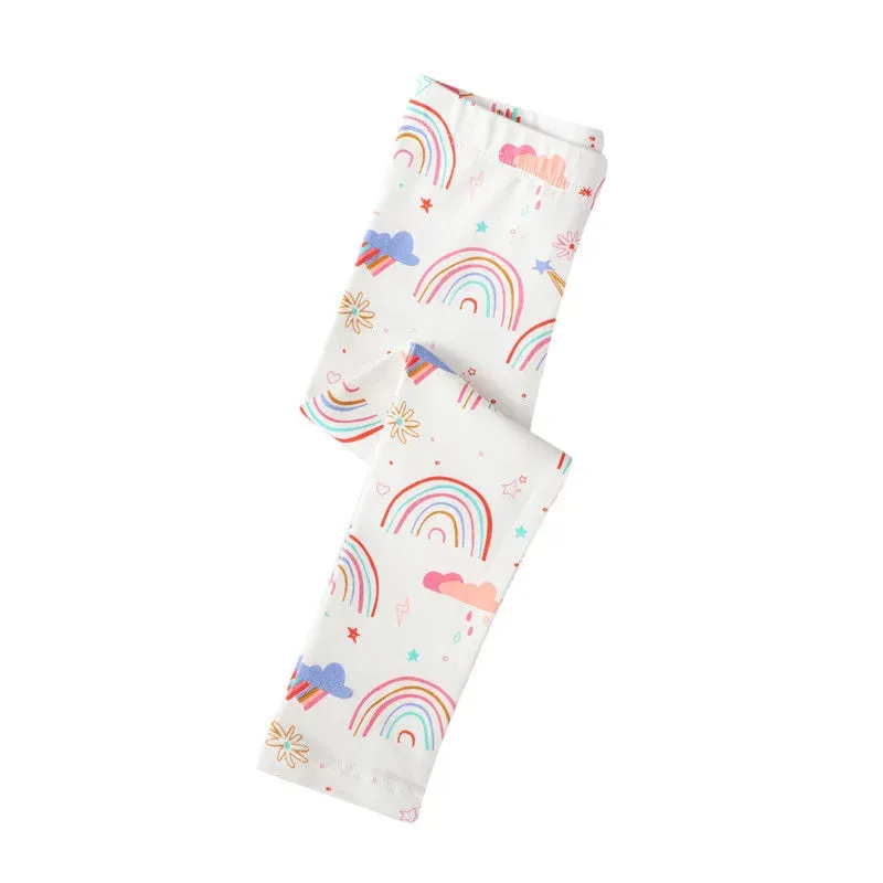 Kids Girls Colorful Striped Pencil Leggings Trousers