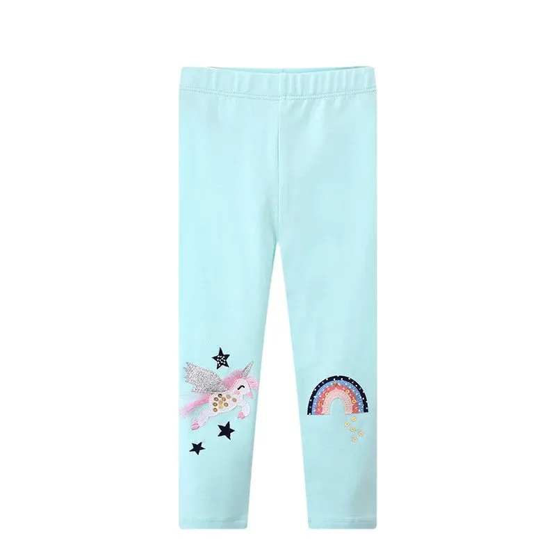 Kids Girls Colorful Striped Pencil Leggings Trousers