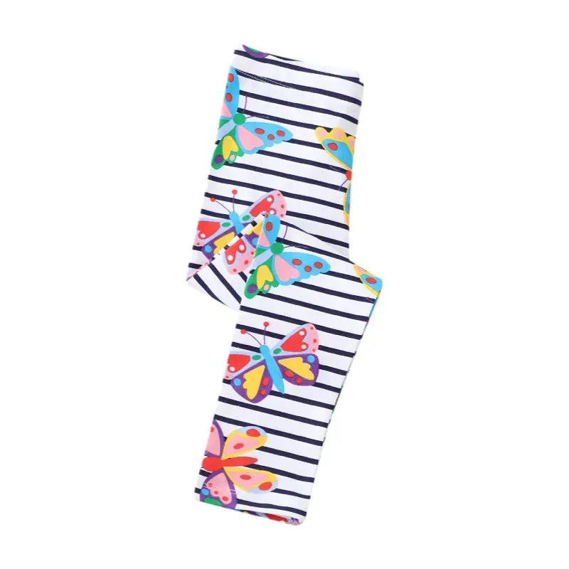 Kids Girls Colorful Striped Pencil Leggings Trousers