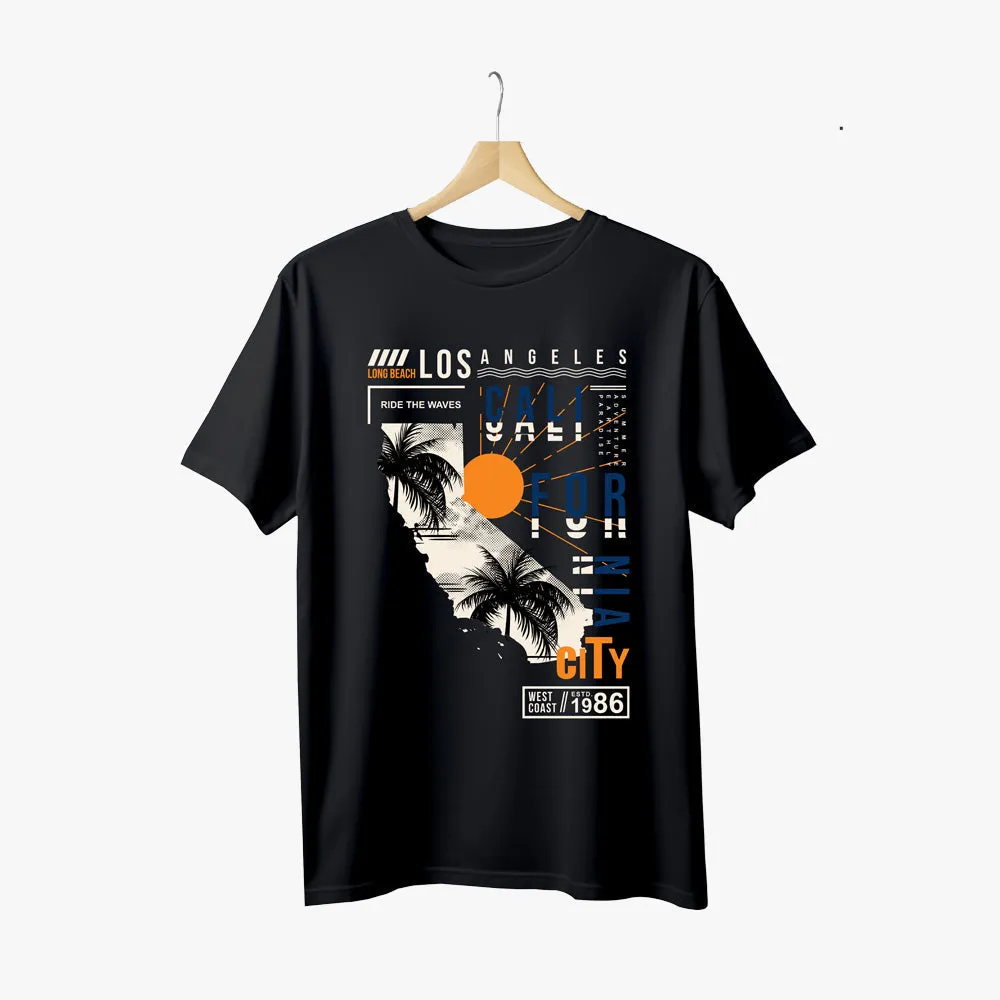 Losangels - Polycotton Round Neck Graphic T-Shirt for Men