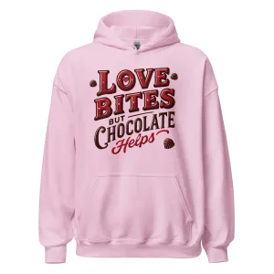 Love Bites but Chocolate helps - Valentine’s Day Hoodie – Celebrate Love in Style