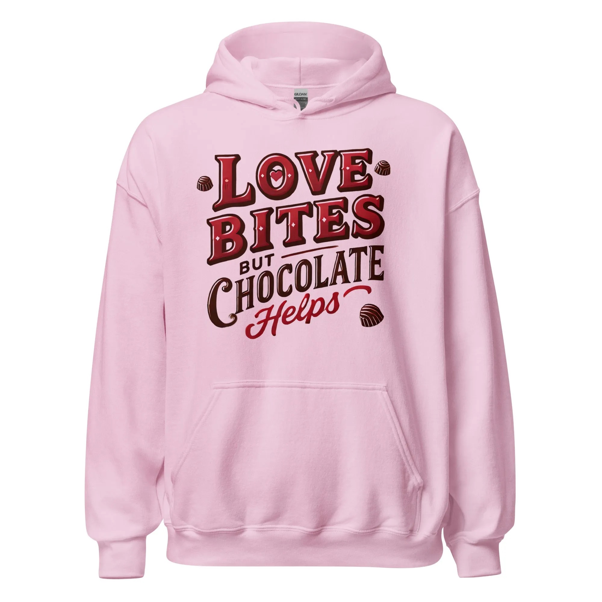 Love Bites but Chocolate helps - Valentine’s Day Hoodie – Celebrate Love in Style