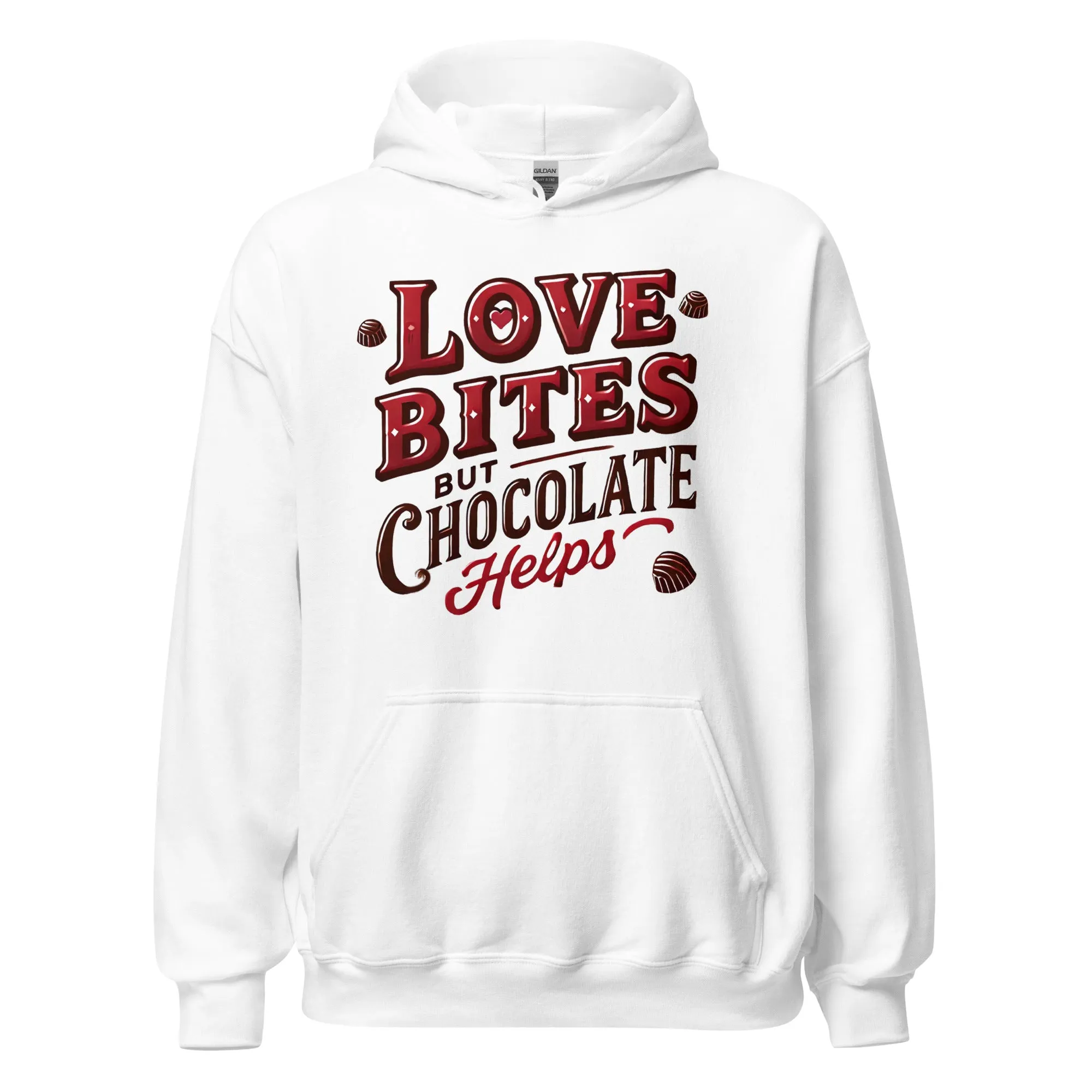 Love Bites but Chocolate helps - Valentine’s Day Hoodie – Celebrate Love in Style