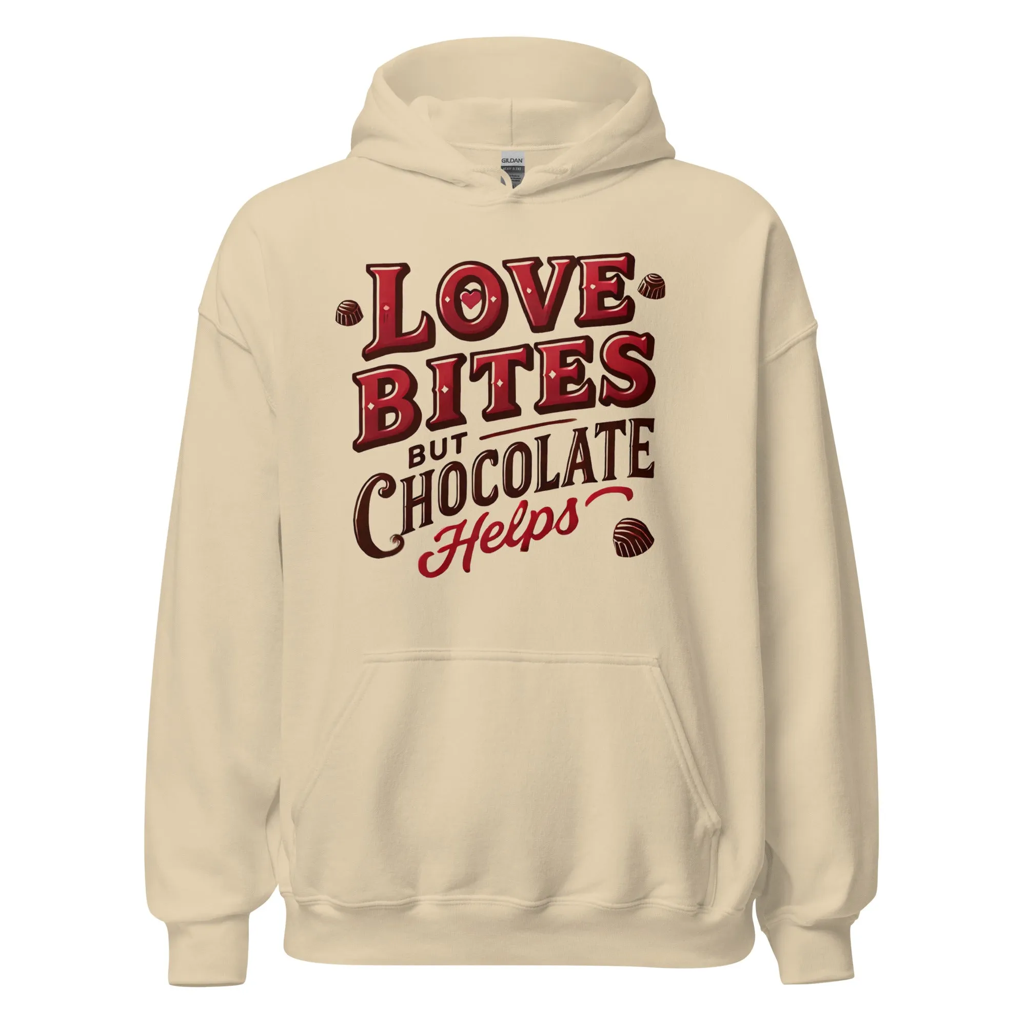 Love Bites but Chocolate helps - Valentine’s Day Hoodie – Celebrate Love in Style