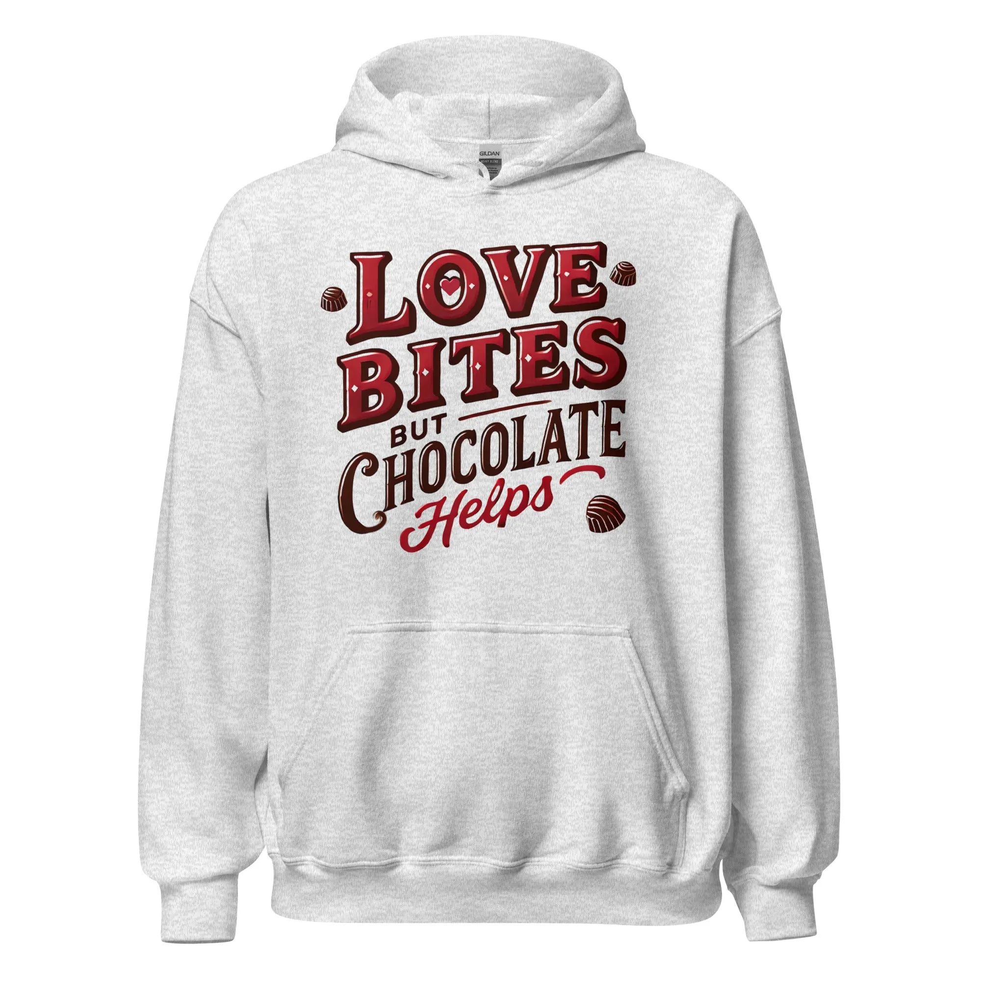 Love Bites but Chocolate helps - Valentine’s Day Hoodie – Celebrate Love in Style