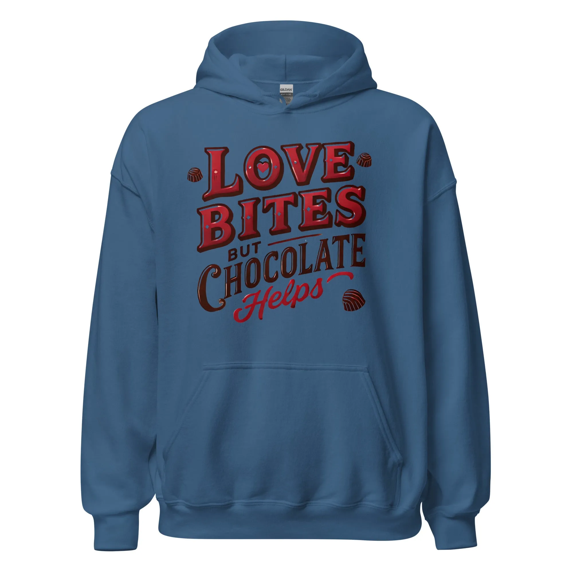 Love Bites but Chocolate helps - Valentine’s Day Hoodie – Celebrate Love in Style
