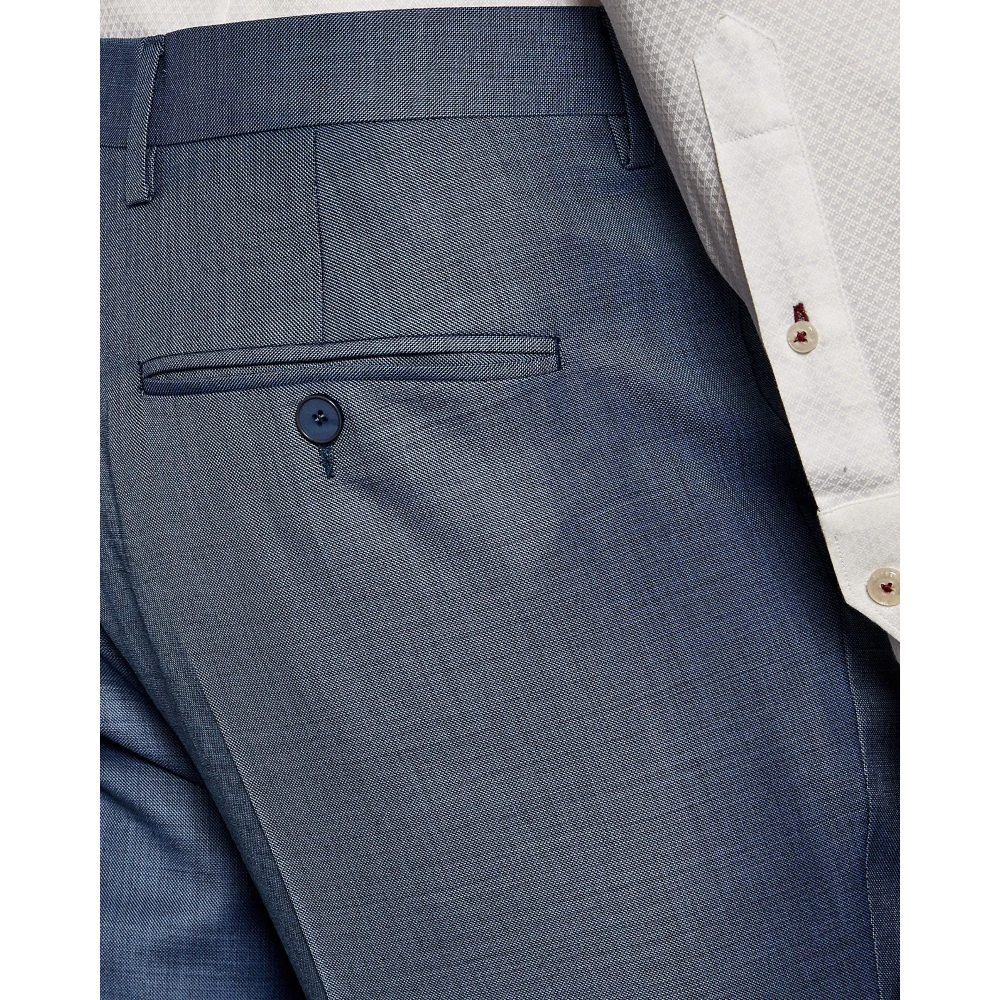 Men Mps-Kernalt-Rh9M-Debonair Sharkskin Trousers - Lt-Blue