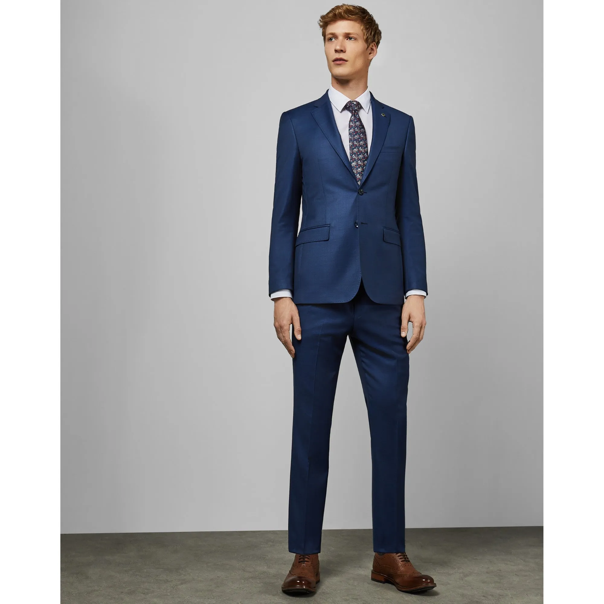 Men Mps-Kernalt-Rh9M-Debonair Sharkskin Trousers - Lt-Blue