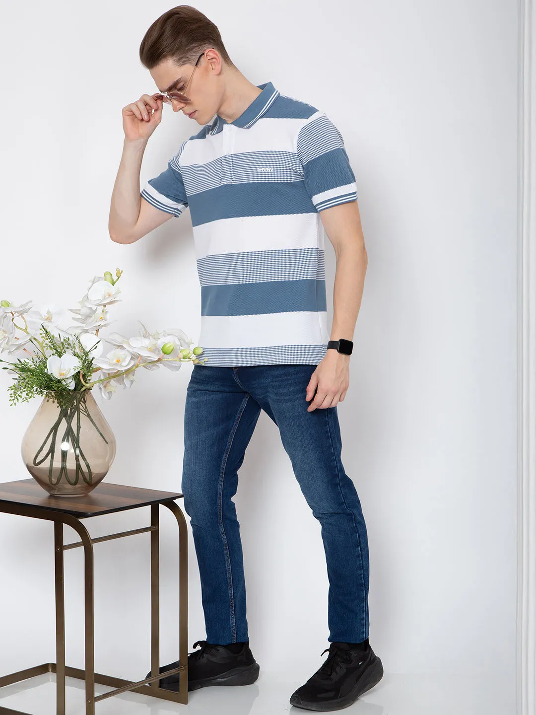 Men Polo Neck Striper T-Shirt