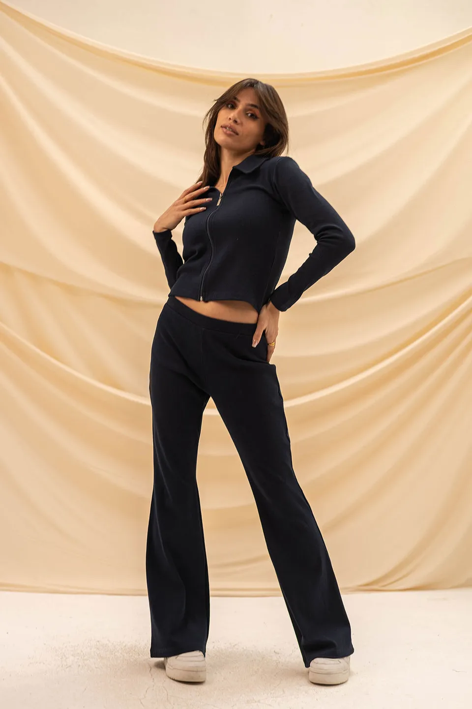 Navy Knitted Pants