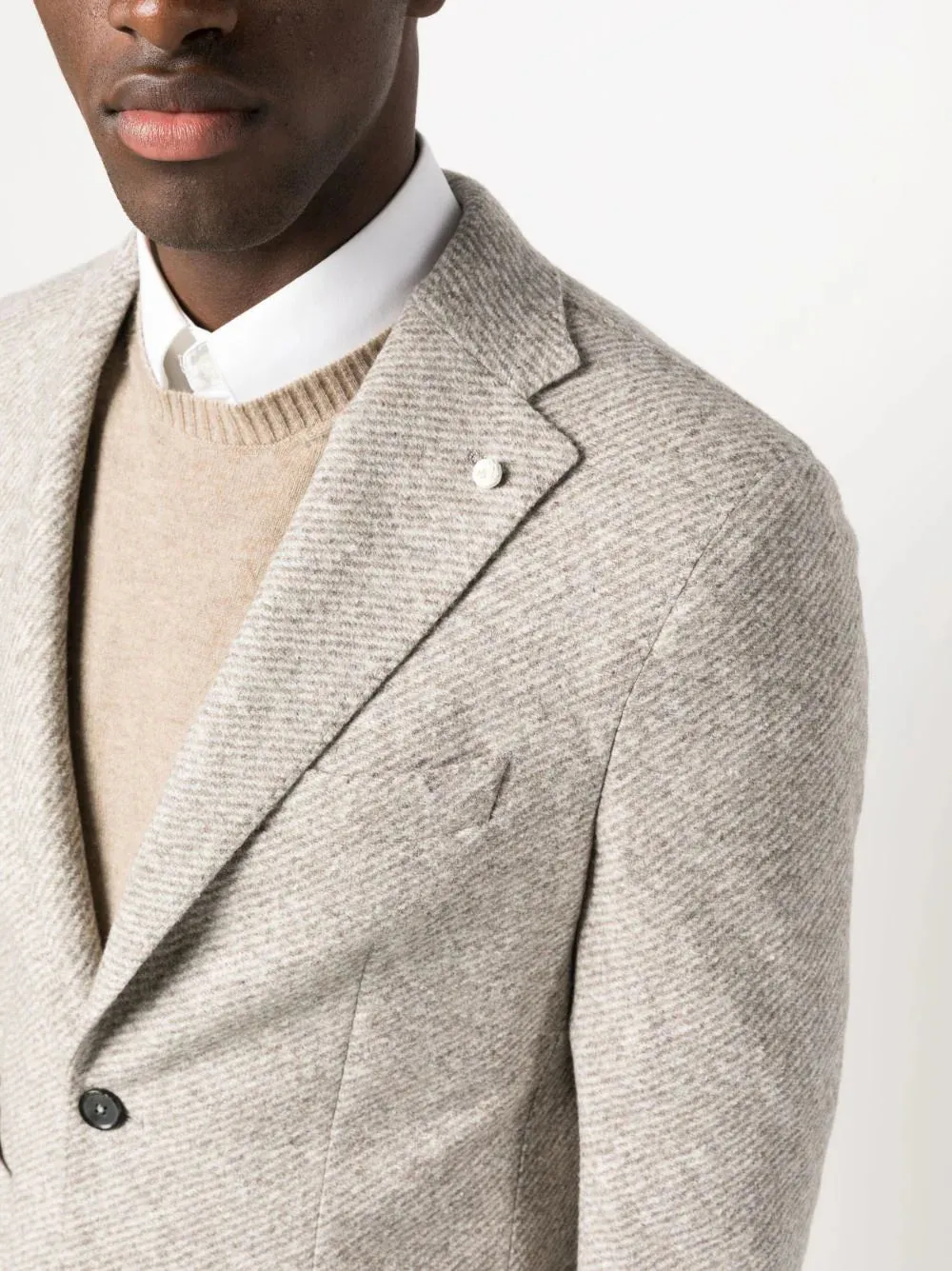 Oatmeal Cotton Contemporary Fit Sport Jacket - LBM 1911