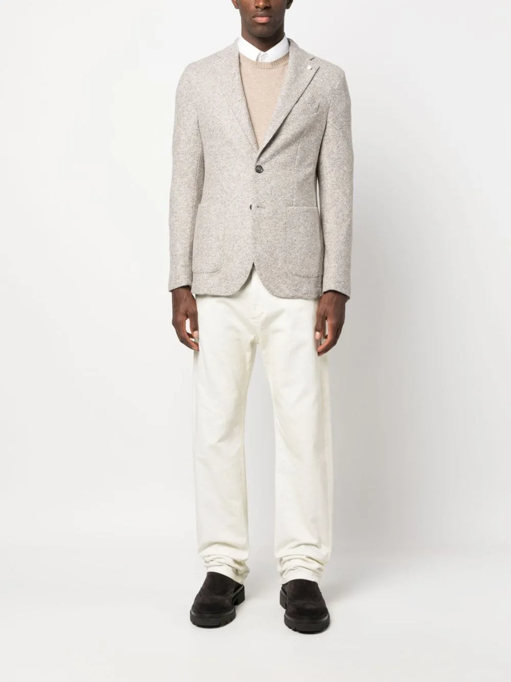 Oatmeal Cotton Contemporary Fit Sport Jacket - LBM 1911