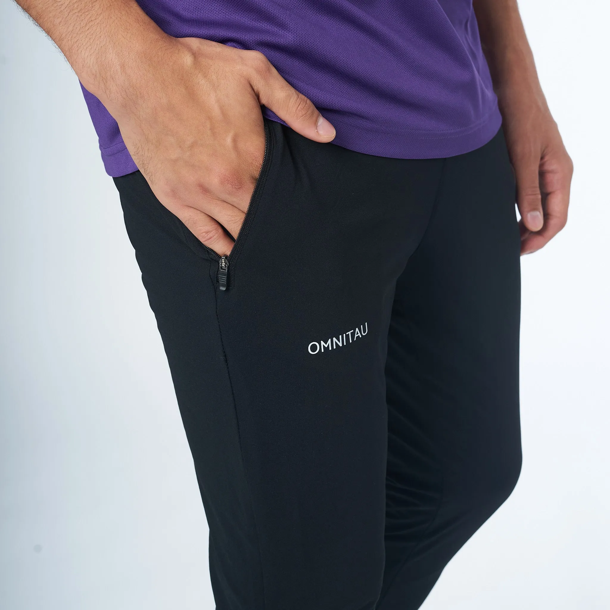 Omnitau Men's Team Sports Breathable Tapered Track Pants - Black