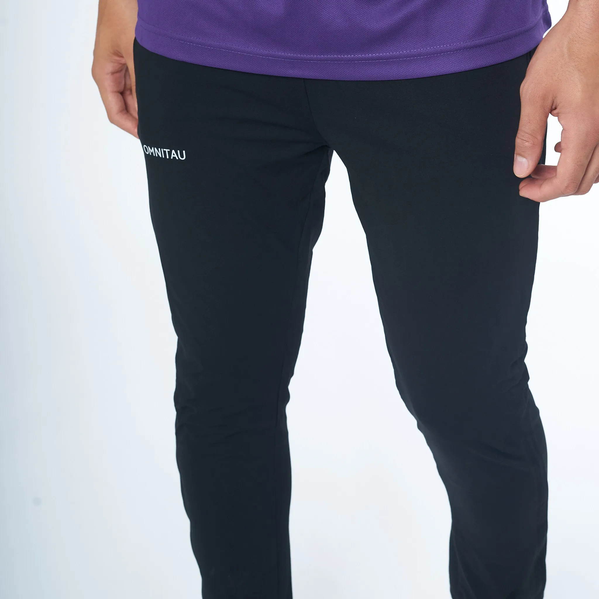 Omnitau Men's Team Sports Breathable Tapered Track Pants - Black