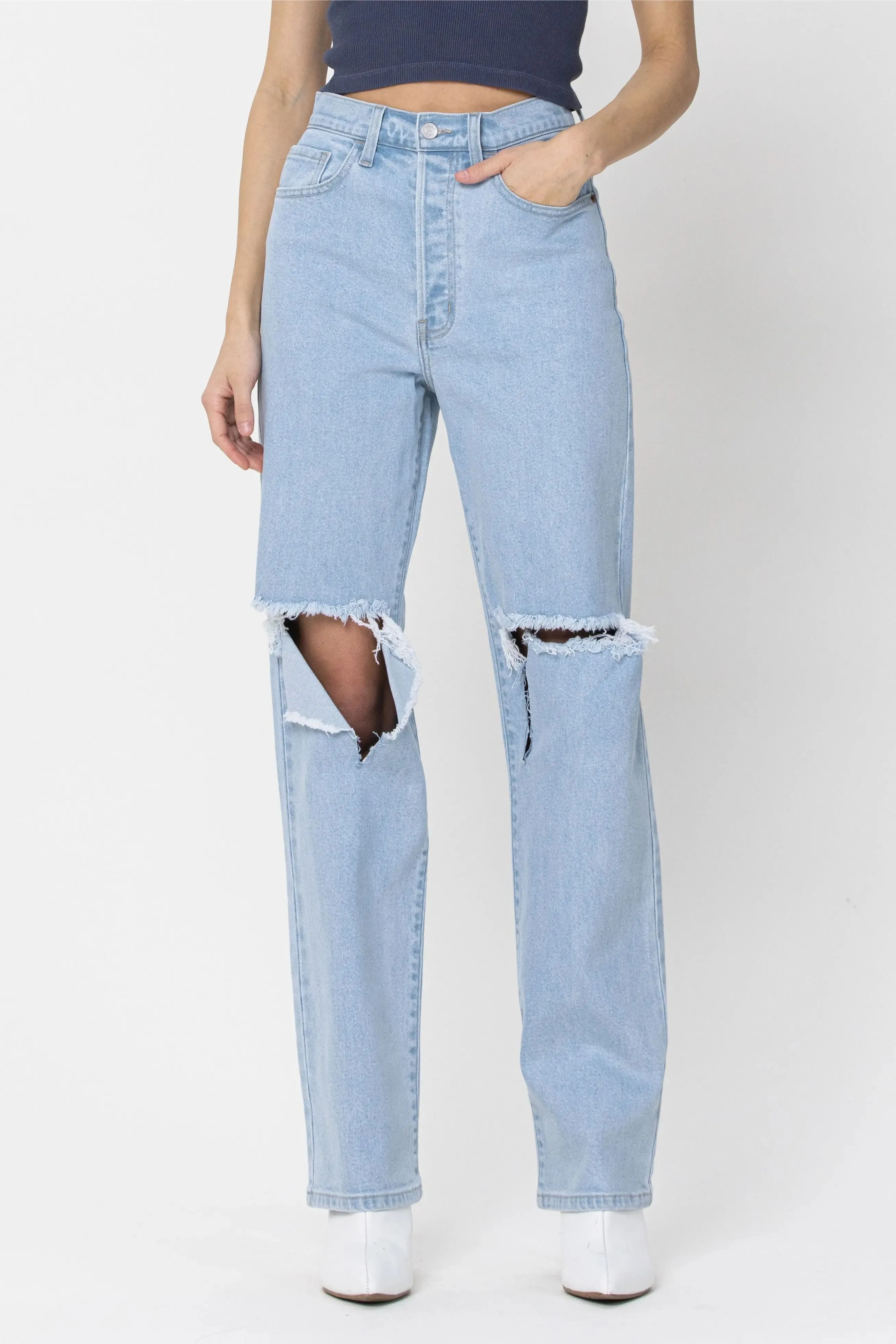Super High Rise Destroy Dad Jean – Effortlessly Cool, Comfortably Chic