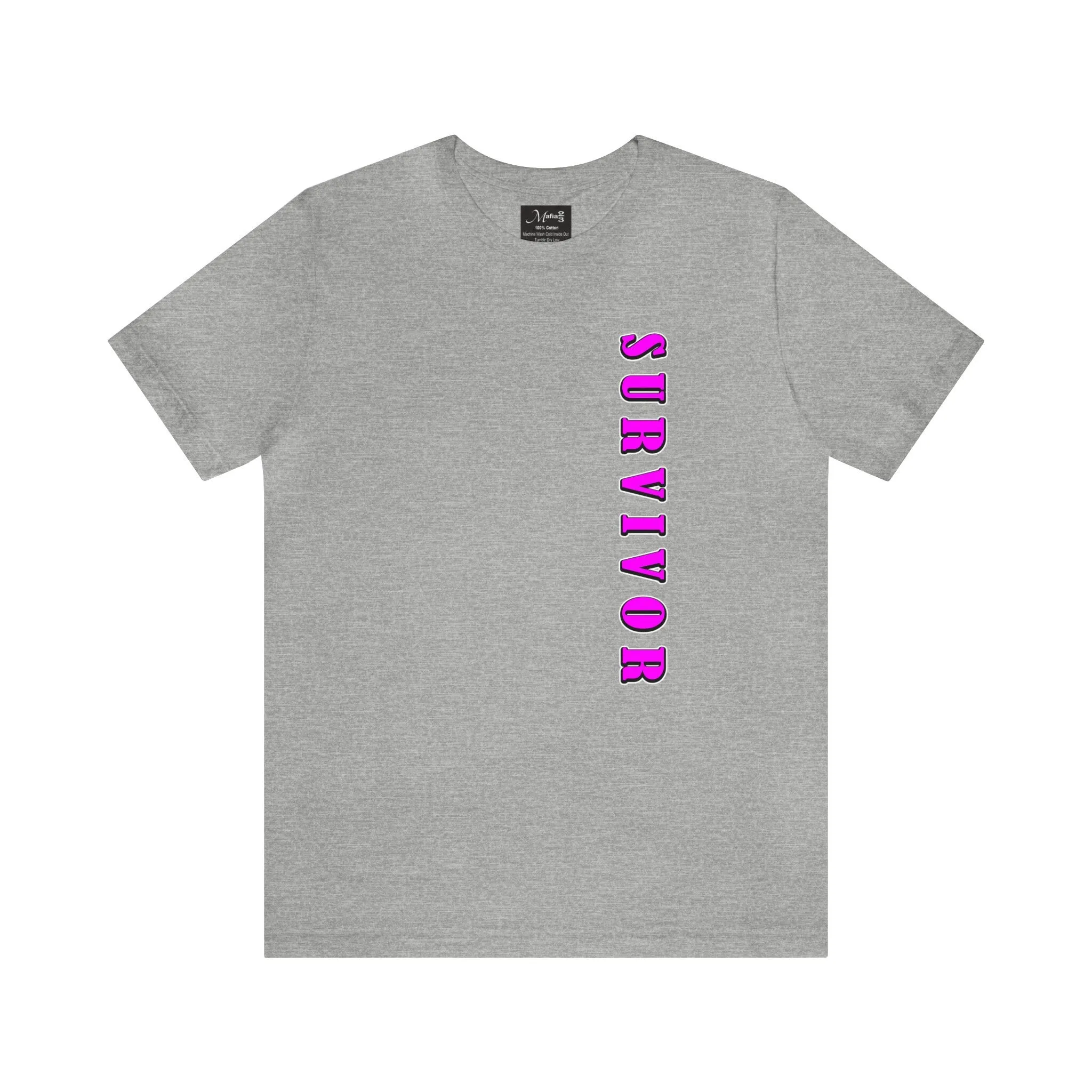 Survivor T-shirt | Brand Name tees | Pink Ribbon Custom Printing | Unisex Gift t-shirts Survivor Cancer Fighter