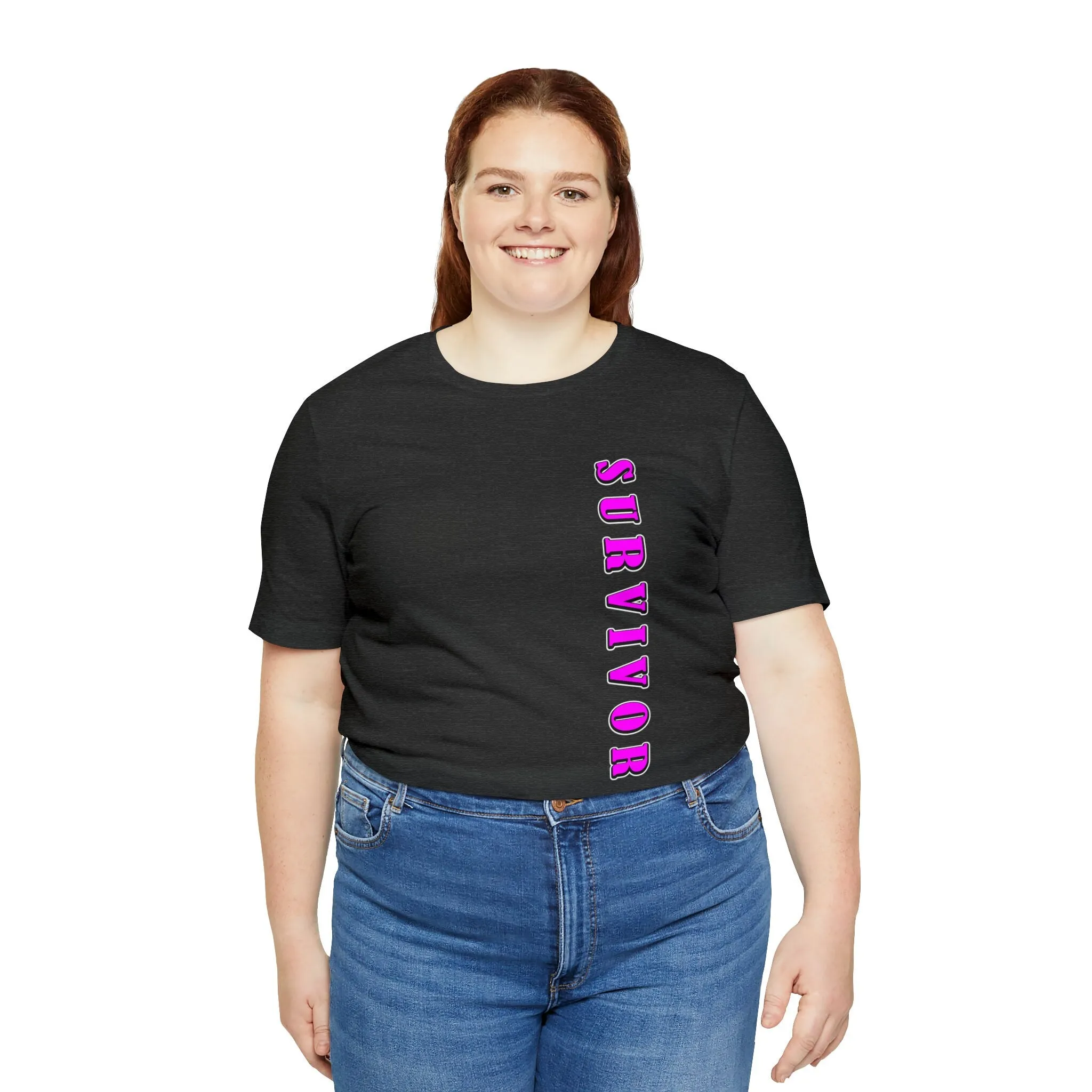 Survivor T-shirt | Brand Name tees | Pink Ribbon Custom Printing | Unisex Gift t-shirts Survivor Cancer Fighter
