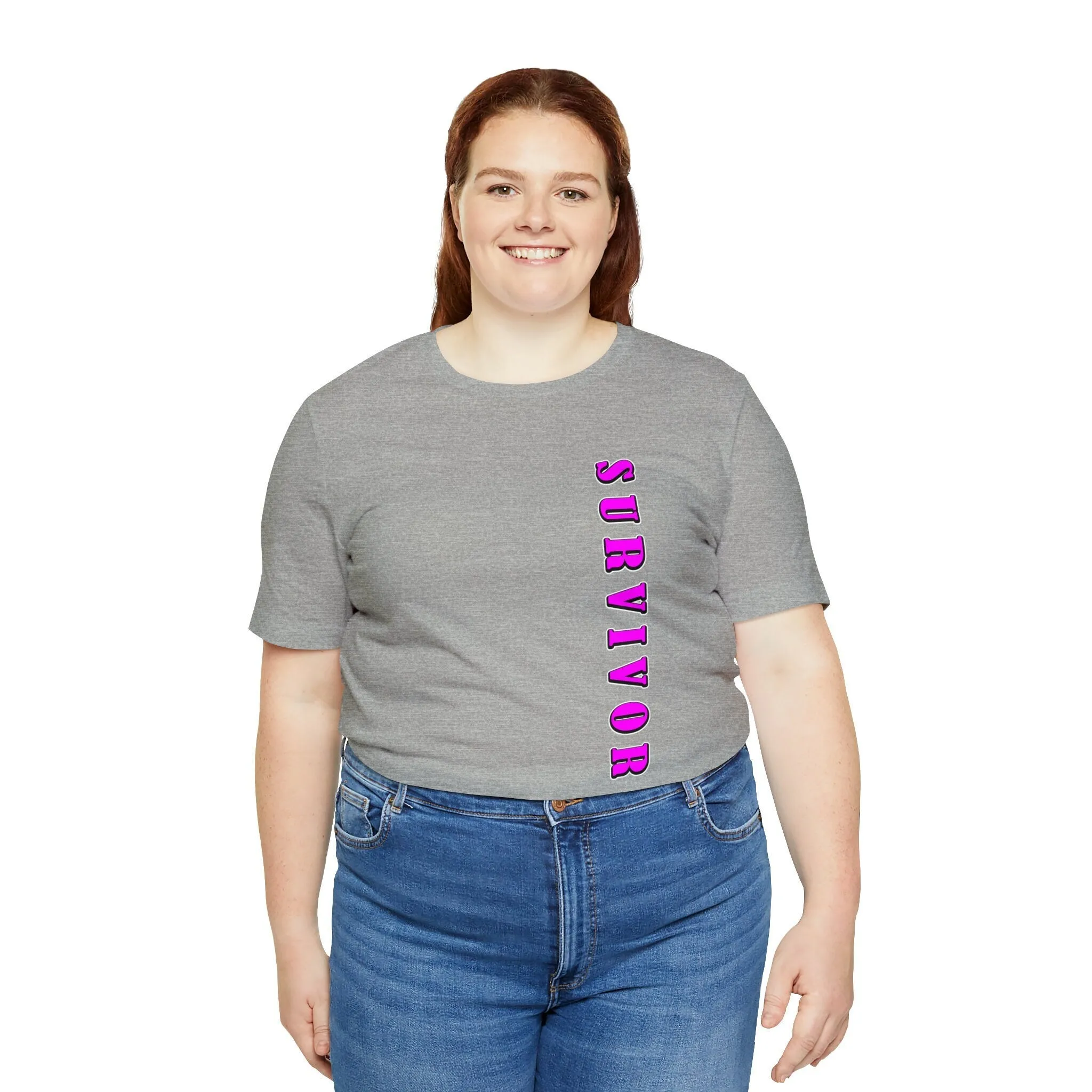 Survivor T-shirt | Brand Name tees | Pink Ribbon Custom Printing | Unisex Gift t-shirts Survivor Cancer Fighter