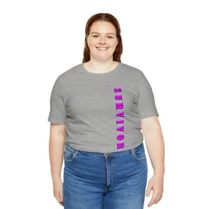 Survivor T-shirt | Brand Name tees | Pink Ribbon Custom Printing | Unisex Gift t-shirts Survivor Cancer Fighter