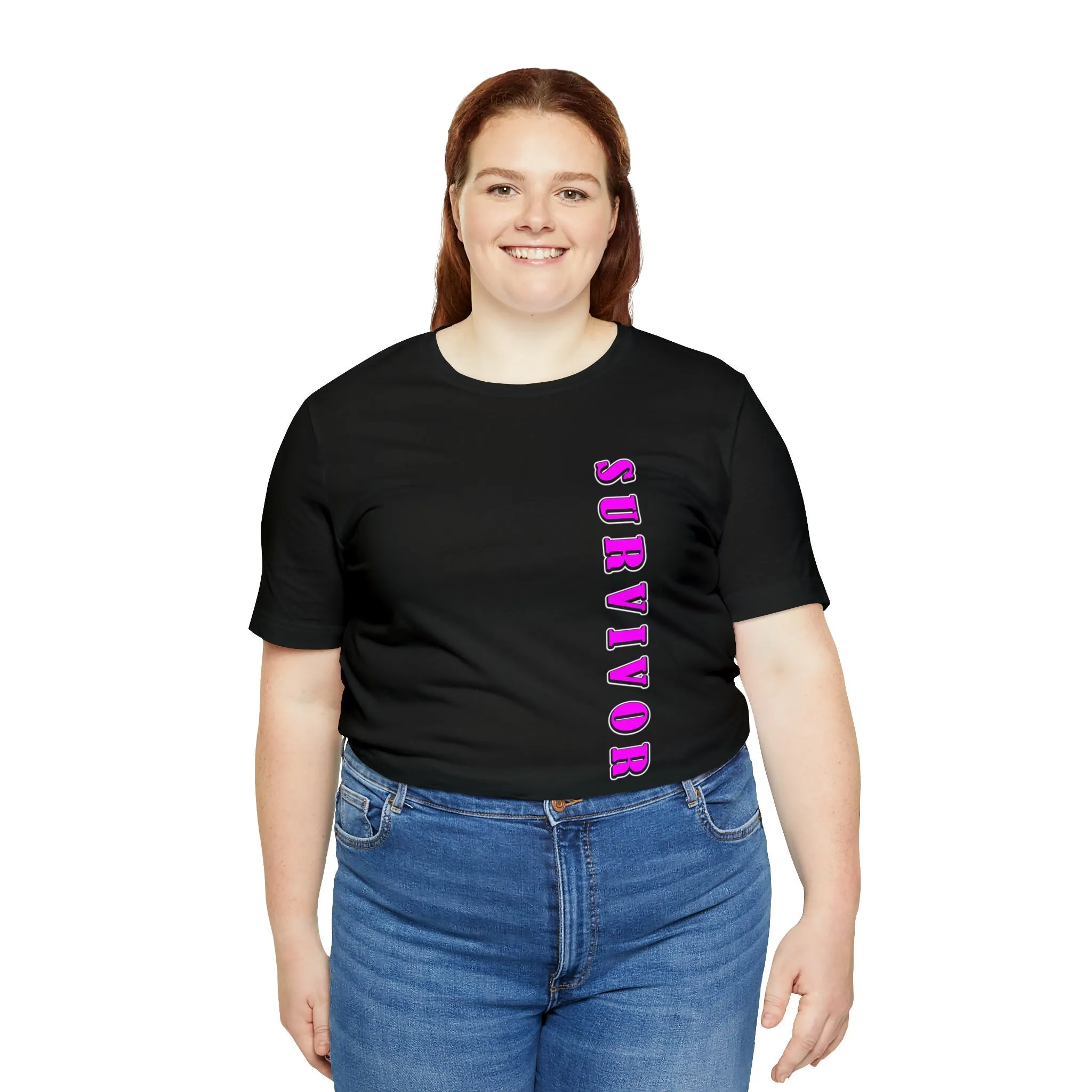 Survivor T-shirt | Brand Name tees | Pink Ribbon Custom Printing | Unisex Gift t-shirts Survivor Cancer Fighter