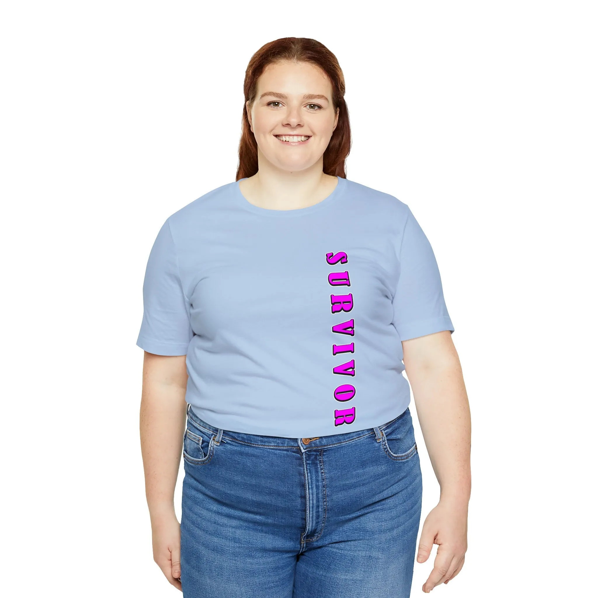 Survivor T-shirt | Brand Name tees | Pink Ribbon Custom Printing | Unisex Gift t-shirts Survivor Cancer Fighter