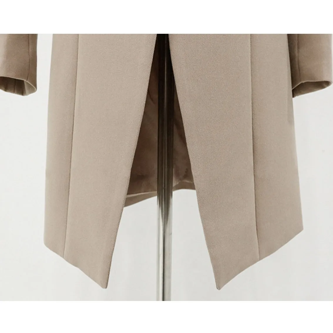 Women's Formal Corporate Fashion 2 (Two) Piece Pants and Jacket Set (Beige)