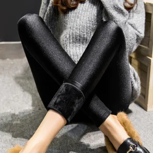 Women's Outside Wear Thicker Plus Cashmere Slim Thin Warm Pants Leggings